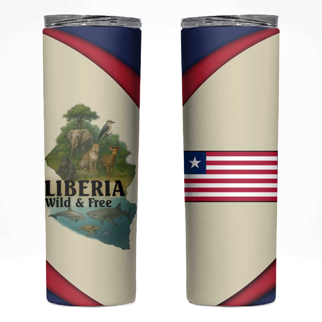 Liberia Wildlife Skinny Tumbler African Safari and Ocean Marine Life - African Pride