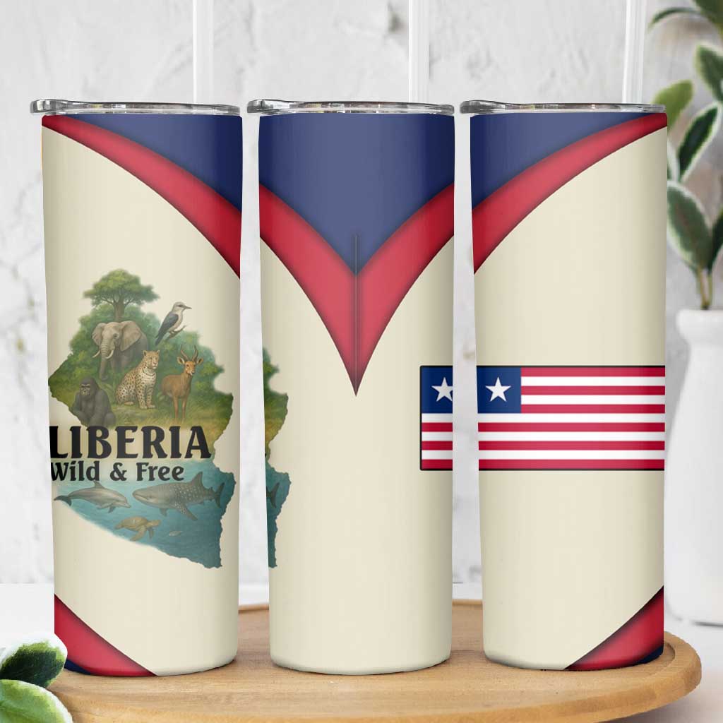 Liberia Wildlife Skinny Tumbler African Safari and Ocean Marine Life - African Pride