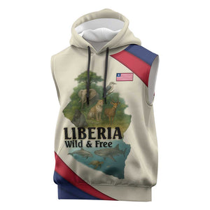 Liberia Wildlife Sleeveless Hoodie African Safari and Ocean Marine Life - African Pride