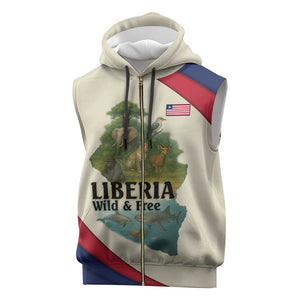 Liberia Wildlife Sleeveless Zip Hoodie African Safari and Ocean Marine Life - African Pride