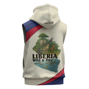 Liberia Wildlife Sleeveless Zip Hoodie African Safari and Ocean Marine Life - African Pride