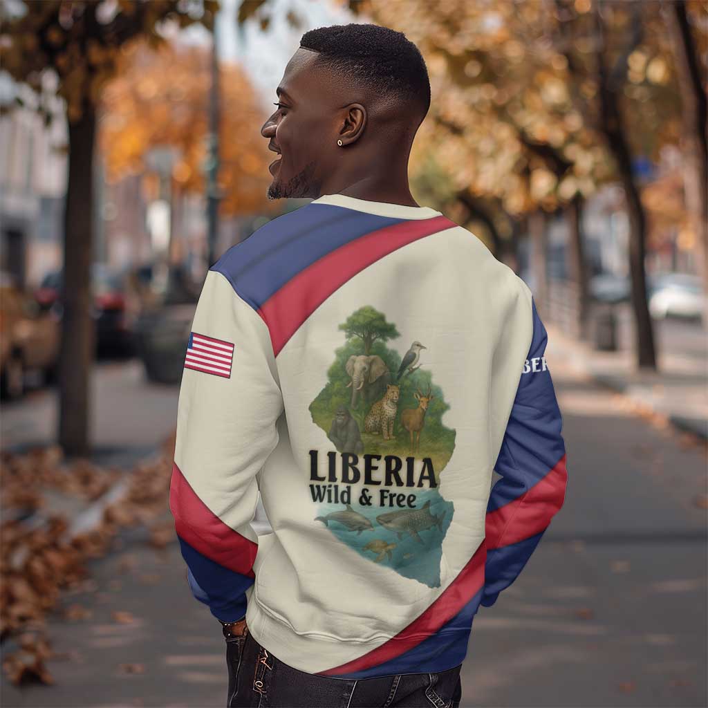 Liberia Wildlife Sweatshirt African Safari and Ocean Marine Life - African Pride