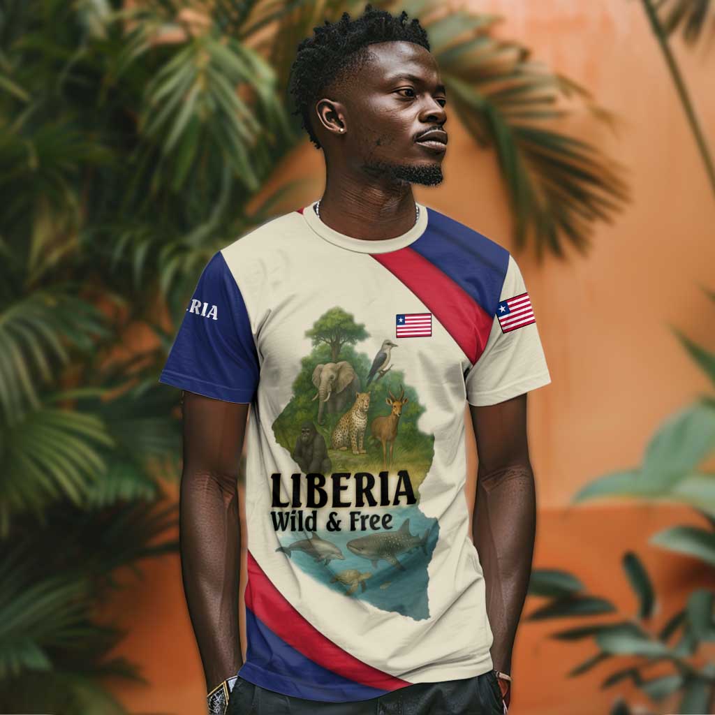 Liberia Wildlife T shirt African Safari and Ocean Marine Life - African Pride