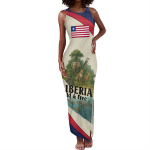 Liberia Wildlife Tank Maxi Dress African Safari and Ocean Marine Life - African Pride