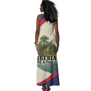 Liberia Wildlife Tank Maxi Dress African Safari and Ocean Marine Life - African Pride
