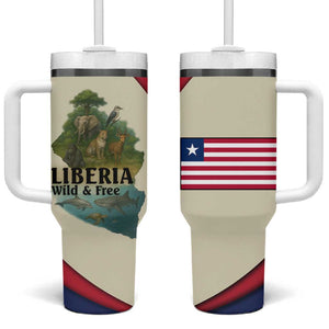 Liberia Wildlife Tumbler With Handle African Safari and Ocean Marine Life - African Pride