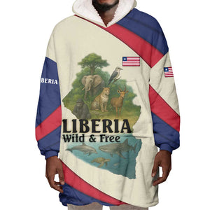 Liberia Wildlife Wearable Blanket Hoodie African Safari and Ocean Marine Life - African Pride