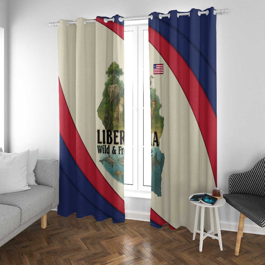 Liberia Wildlife Window Curtain African Safari and Ocean Marine Life - African Pride