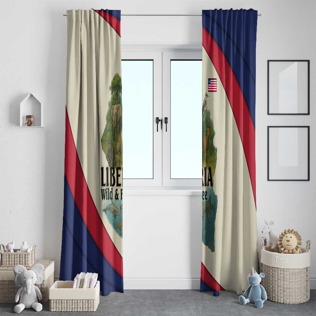 Liberia Wildlife Window Curtain African Safari and Ocean Marine Life - African Pride