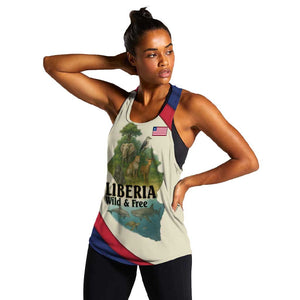 Liberia Wildlife Women Racerback Tank African Safari and Ocean Marine Life - African Pride