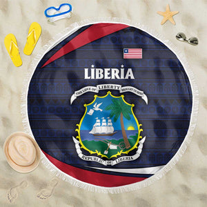 Liberia National Emblem Beach Blanket Tribal Pattern and Heritage Colors - African Pride
