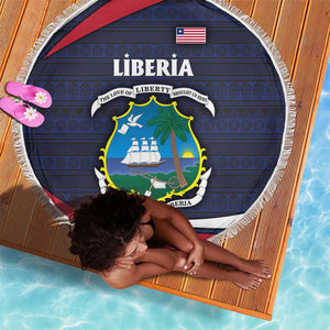 Liberia National Emblem Beach Blanket Tribal Pattern and Heritage Colors - African Pride