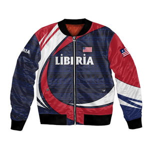Liberia National Emblem Bomber Jacket Tribal Pattern and Heritage Colors - African Pride