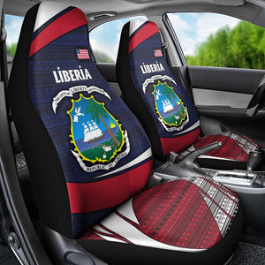 Liberia National Emblem Car Seat Cover Tribal Pattern and Heritage Colors - African Pride