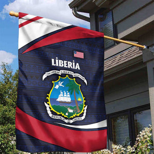 Liberia National Emblem Garden Flag Tribal Pattern and Heritage Colors - African Pride
