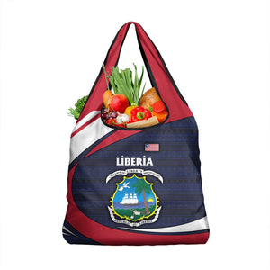 Liberia National Emblem Grocery Bag Tribal Pattern and Heritage Colors - African Pride