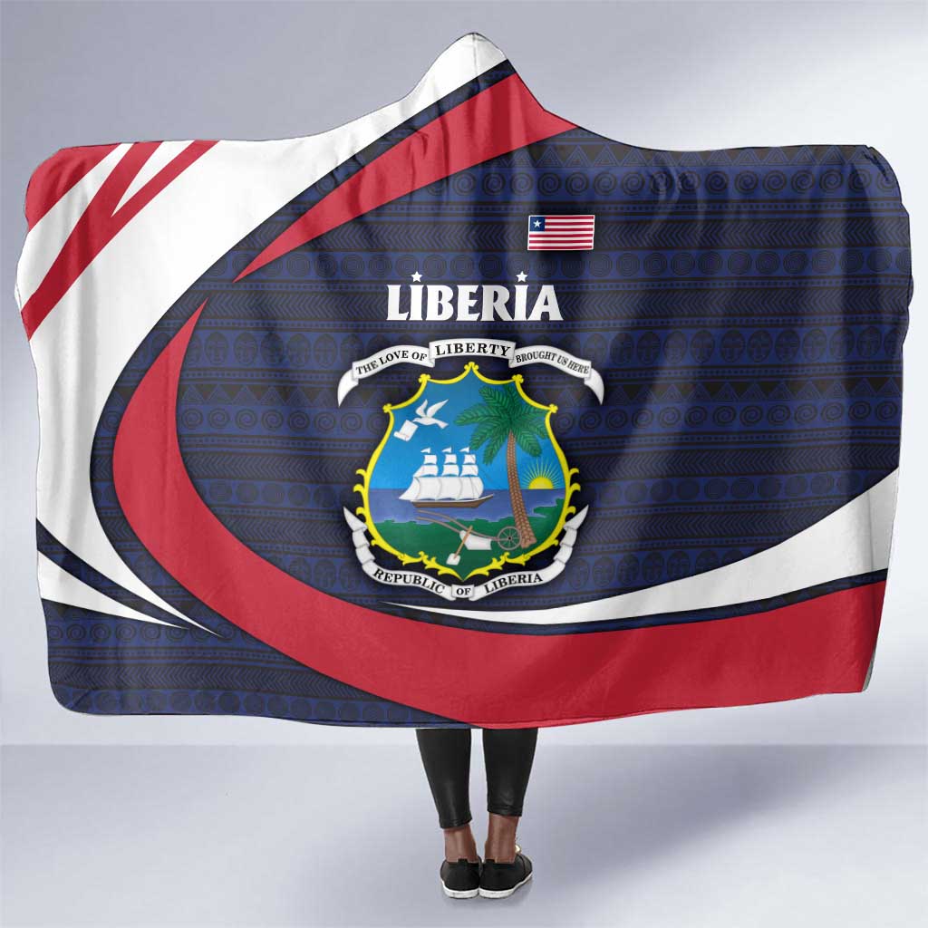 Liberia National Emblem Hooded Blanket Tribal Pattern and Heritage Colors - African Pride