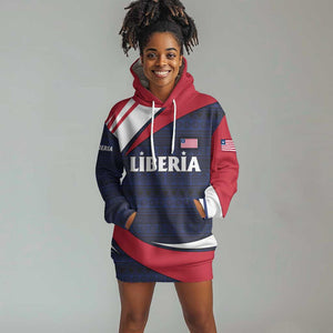Liberia National Emblem Hoodie Dress Tribal Pattern and Heritage Colors - African Pride