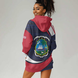 Liberia National Emblem Hoodie Dress Tribal Pattern and Heritage Colors - African Pride