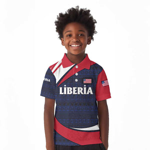 Liberia National Emblem Kid Polo Shirt Tribal Pattern and Heritage Colors - African Pride