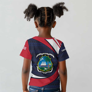 Liberia National Emblem Kid T shirt Tribal Pattern and Heritage Colors - African Pride