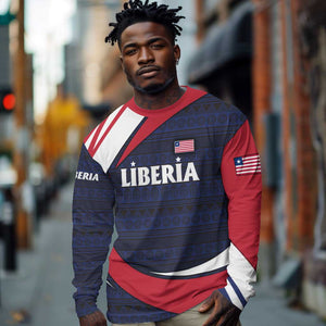 Liberia National Emblem Long Sleeve Shirt Tribal Pattern and Heritage Colors - African Pride