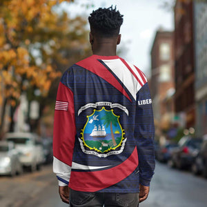 Liberia National Emblem Long Sleeve Shirt Tribal Pattern and Heritage Colors - African Pride