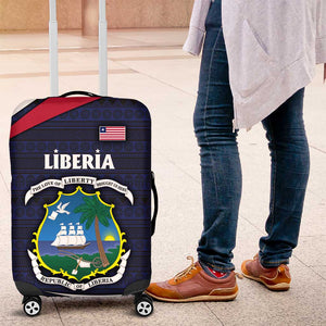 Liberia National Emblem Luggage Cover Tribal Pattern and Heritage Colors - African Pride