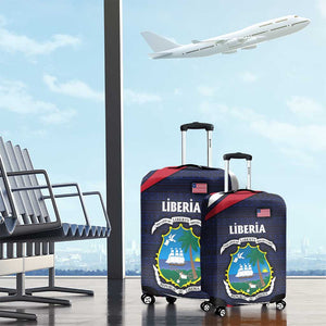 Liberia National Emblem Luggage Cover Tribal Pattern and Heritage Colors - African Pride