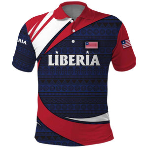 Liberia National Emblem Polo Shirt Tribal Pattern and Heritage Colors - African Pride