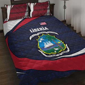 Liberia National Emblem Quilt Bed Set Tribal Pattern and Heritage Colors - African Pride