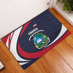 Liberia National Emblem Rubber Doormat Tribal Pattern and Heritage Colors - African Pride