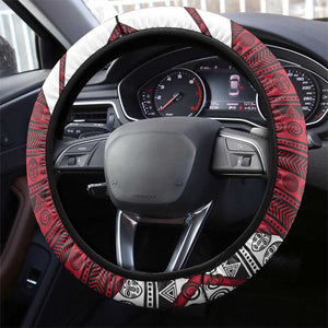 Liberia National Emblem Steering Wheel Cover Tribal Pattern and Heritage Colors - African Pride