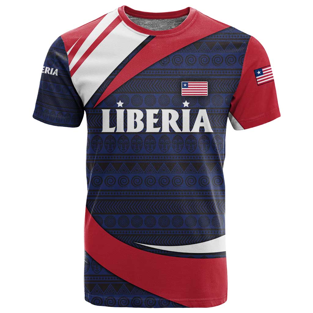 Liberia National Emblem T shirt Tribal Pattern and Heritage Colors - African Pride