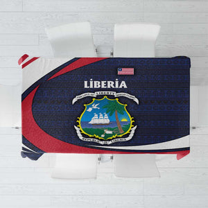 Liberia National Emblem Tablecloth Tribal Pattern and Heritage Colors - African Pride