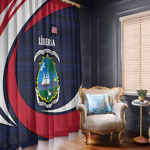 Liberia National Emblem Window Curtain Tribal Pattern and Heritage Colors - African Pride