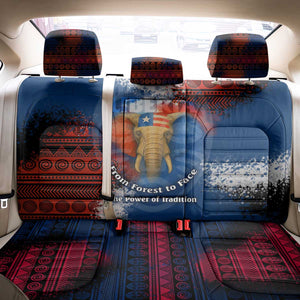 Liberia Elephant Power of Tradition Back Car Seat Cover Tribal Red Blue Splash - African Pride