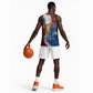 Liberia Elephant Power of Tradition Basketball Jersey Tribal Red Blue Splash - African Pride