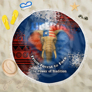 Liberia Elephant Power of Tradition Beach Blanket Tribal Red Blue Splash - African Pride