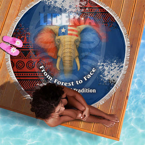 Liberia Elephant Power of Tradition Beach Blanket Tribal Red Blue Splash - African Pride