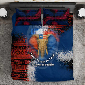 Liberia Elephant Power of Tradition Bedding Set Tribal Red Blue Splash - African Pride
