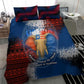 Liberia Elephant Power of Tradition Bedding Set Tribal Red Blue Splash - African Pride