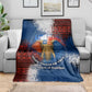 Liberia Elephant Power of Tradition Blanket Tribal Red Blue Splash - African Pride