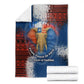 Liberia Elephant Power of Tradition Blanket Tribal Red Blue Splash - African Pride
