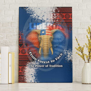 Liberia Elephant Power of Tradition Canvas Wall Art Tribal Red Blue Splash - African Pride