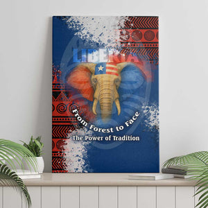 Liberia Elephant Power of Tradition Canvas Wall Art Tribal Red Blue Splash - African Pride
