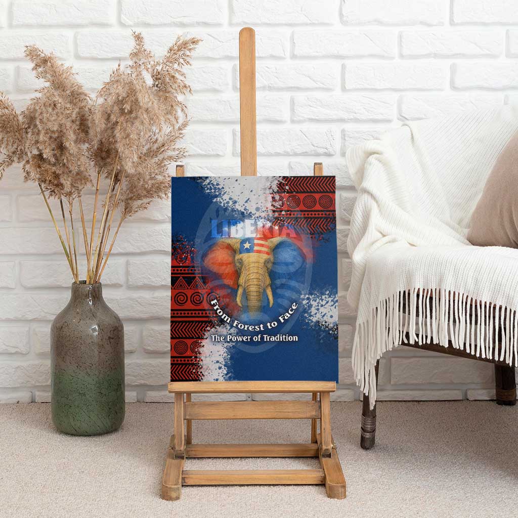 Liberia Elephant Power of Tradition Canvas Wall Art Tribal Red Blue Splash - African Pride