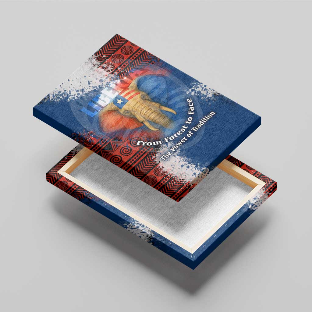 Liberia Elephant Power of Tradition Canvas Wall Art Tribal Red Blue Splash - African Pride