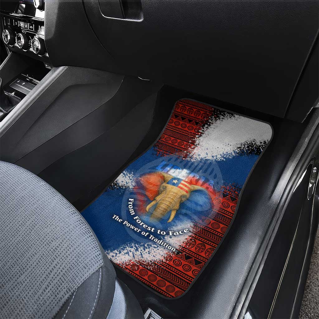 Liberia Elephant Power of Tradition Car Mats Tribal Red Blue Splash - African Pride