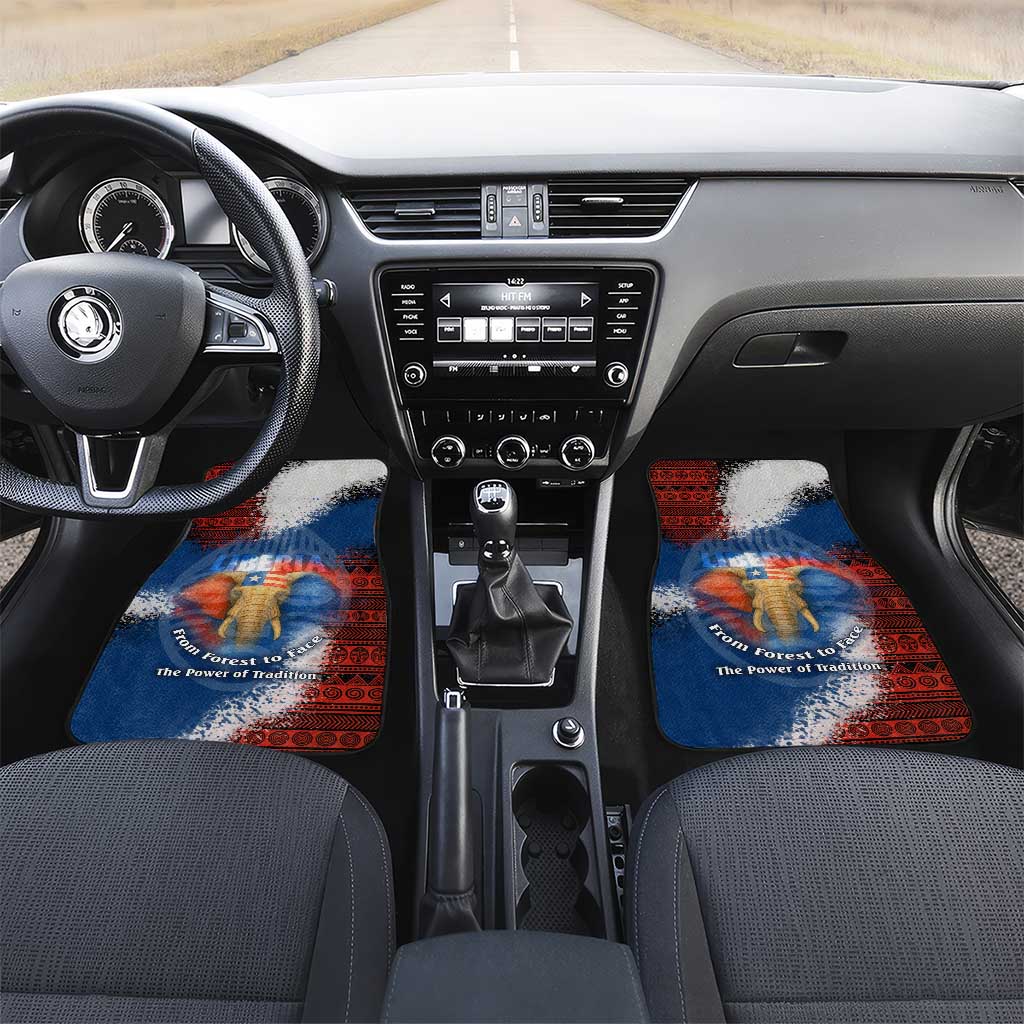 Liberia Elephant Power of Tradition Car Mats Tribal Red Blue Splash - African Pride